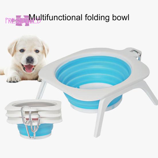 Pet Food Bowl Foldable,Dog Bowl with Stand, Easy To Clean - for Traveling, Hiking, Camping