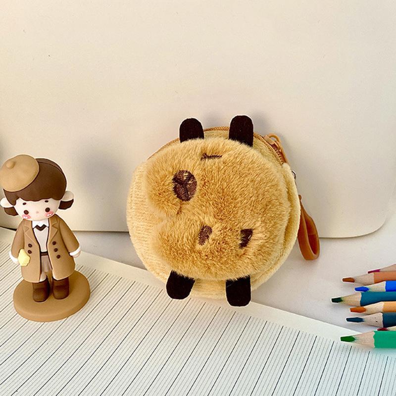 New Capibala Coin Purse Cartoon Mini Plush Capybara Pendant Portable Headset Bag Coin Storage Bag