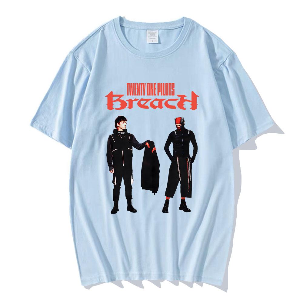 BREACH T-SHIRT Twenty One Pilots Band Graphic Tshirts Summer Cotton Hip Hop Unisex Streetwear Short Sleeve Male T Shirt Print Tee