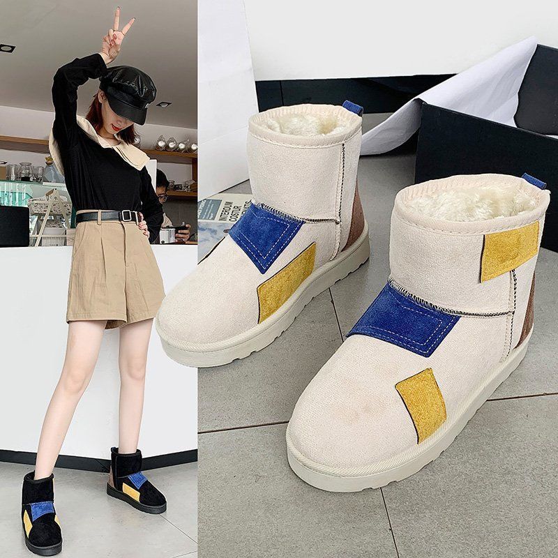 Beggar cold-proof and non-slip snow boots women's winter 2025 new velvet thickened thermal cotton boots one-pedal short boots