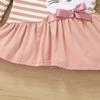 Podzimní pruhované šaty pro dívky Dětské oblečení Lehká sukně s králičím vzorem Krátká sukně Roztomilé dětské dívčí áčková sukně