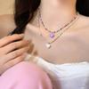 Bohemian Beaded Necklace Summer Rice Bead Love- Necklace Hawaii Beach Necklace Jewelry Suitable for Ladies and Girls