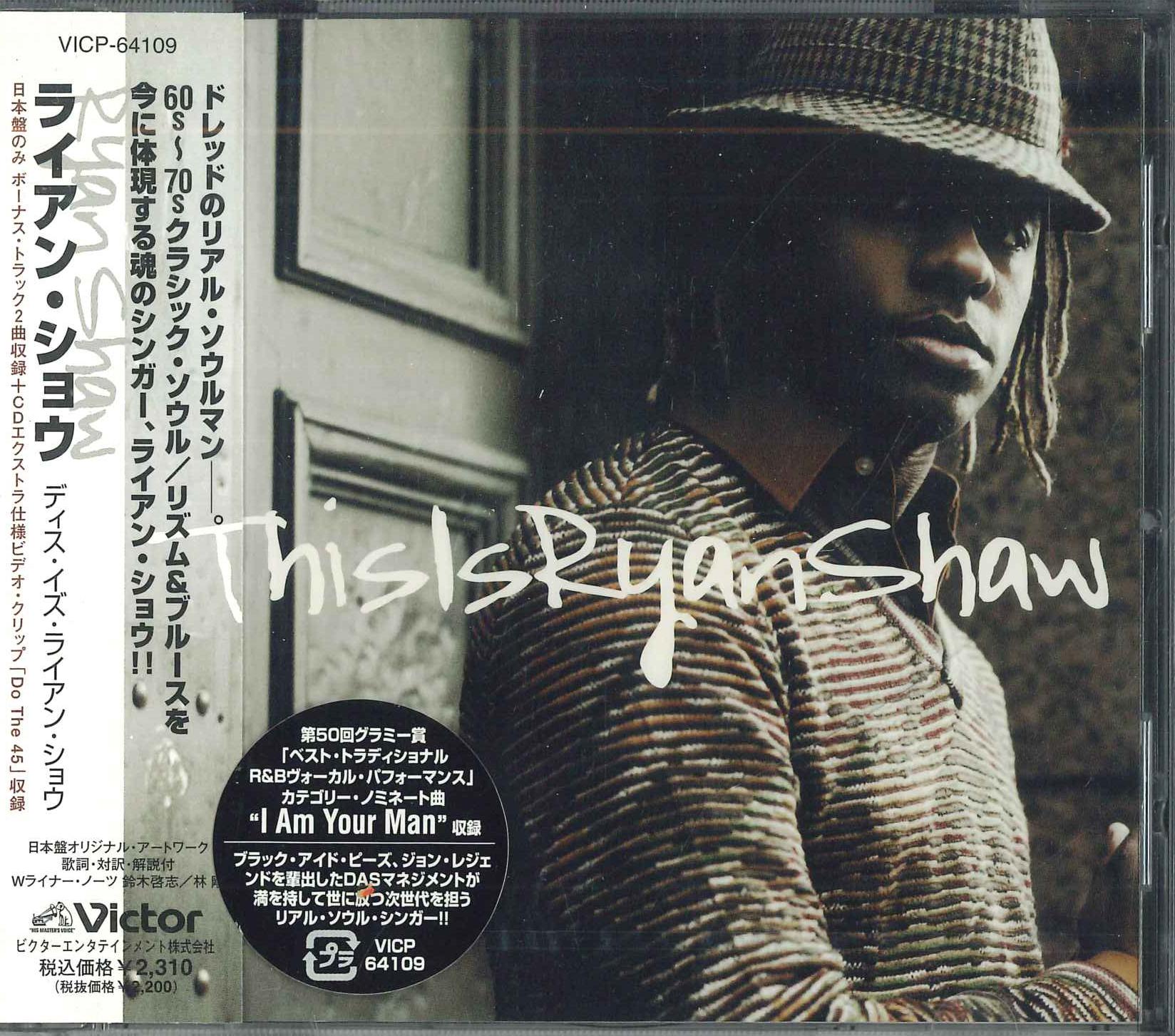 

CD RYAN SHAW - This Is Ryan Shaw VICP64109PROMO Victor 2008 Japan Obi Soul/Funk Used