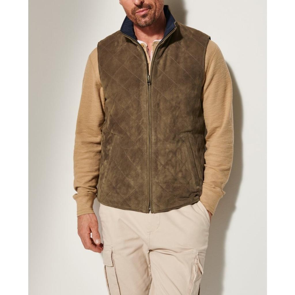 Men's Reversible Suede Leather Vest Jacket, Double Sided Waistcoat, Casual Outerwear For Autumn Winter, European American Style