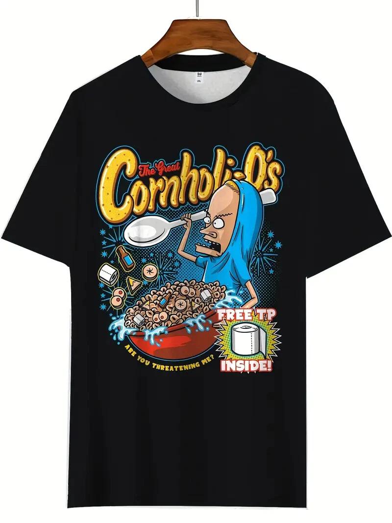 Bevis & Butthead - The Great Cornholi-o s Cereal Graphic Black T-Shirt 2XL