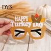 Cute Thanksgiving Gift for Parties Turkey Glasses, Funny Harvest Party Eyewear Kids Festive Orange Holiday Decorations Adults, Felt Pumpkin