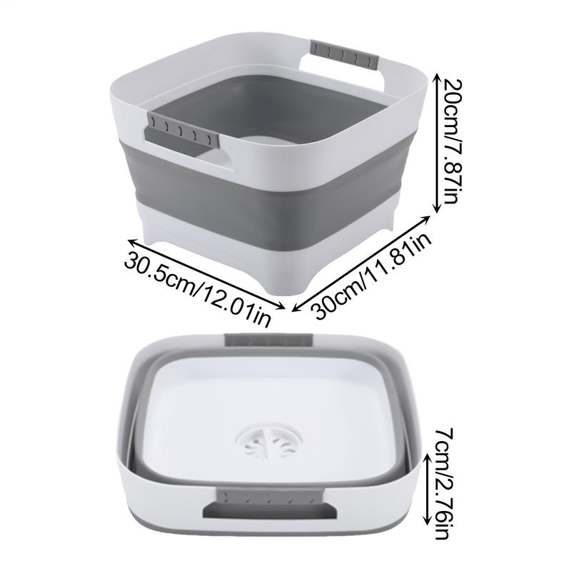 Foldable Basin Bottle Bucket For Sink Soaking Multi-Purpose Dishpan With Ergonomic Handle Space-Saving Basket Foldable For