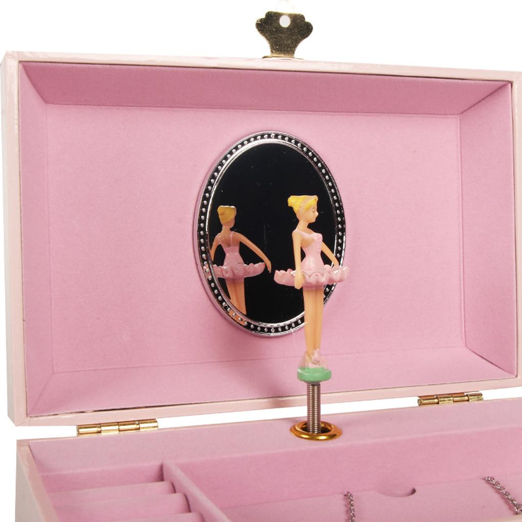 Neue 1 Stück Spieluhr mit Schublade Spiegel Drehende Ballerina Schmuckaufbewahrung für Ringe Halsketten Armbänder Box Geburtstagsgeschenk