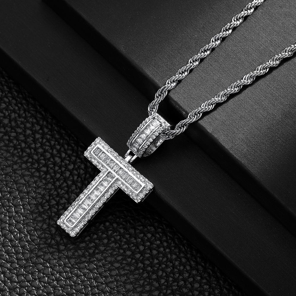Letter Pendant Copper Inlaid Zircon Necklace Personalized Niche Design Men'S And Women'S Pendant Necklace