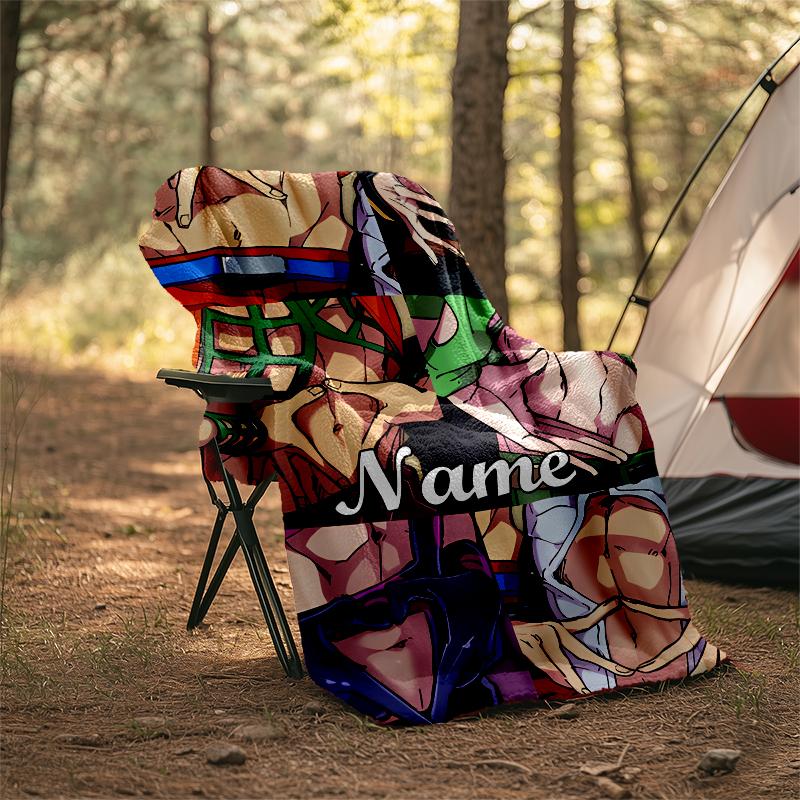 Personalized Custom Name Blanket - JoJo's Bizarre Adventure Print Design,Blanket for Sofa,Bed,Travel,Camping - Soft and Warm, Great Gift