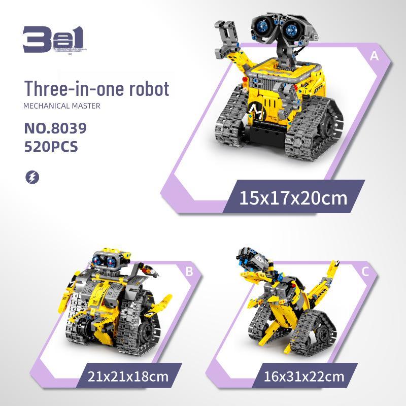 Fünf-in-Eins Programmierbarer Wall-E Roboter: Montagebausteine, Elektrische Wissenschaftliche Bildung, Fernbedienung, Kompatibel mit Lego