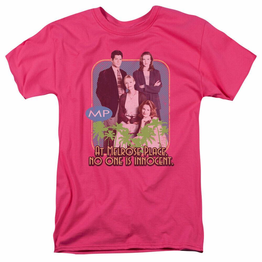 Melrose Place No One Is Innocent T Shirt Mens Licensed Classic TV Hot Pink XXL
