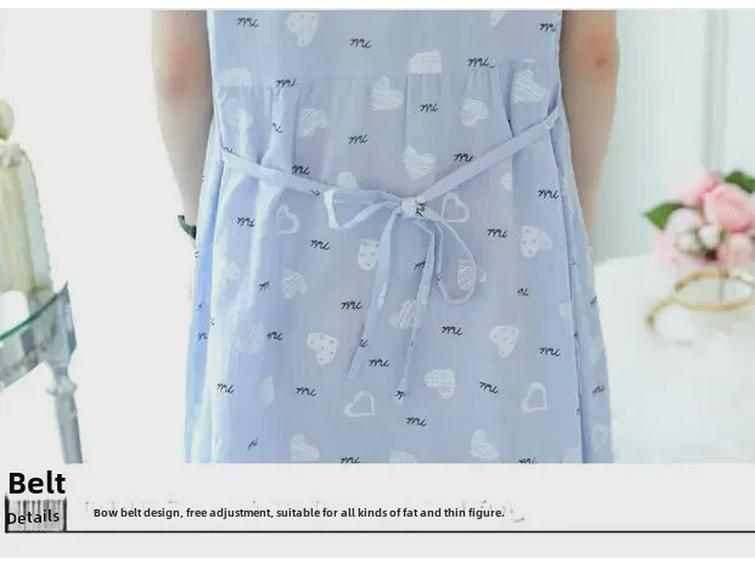 Korean Style Maternity Dress - Loose, Large Size, Medium To Long, Knee-Length Two-Piece for Summer & Autumn