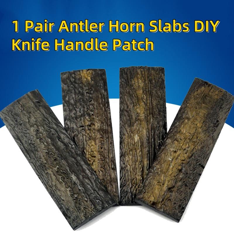 1 Paio Placche Corno di Cervo Materiale Patch Manico Coltello Fai da Te Misura Grande Resina POM Imitazione Corno di Cervo Placche Manico Grezze Impugnatura Antiscivolo
