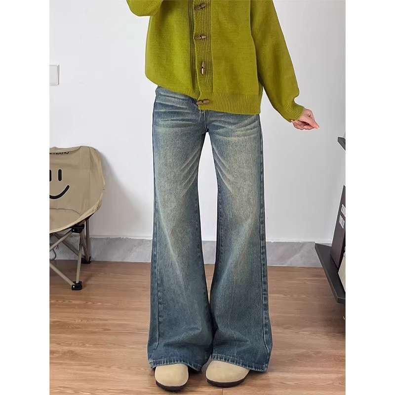 Women s Retro Washed High-Waisted Micro-Flare Jeans - Spring Trend, Slimming & Versatile 3X Large
