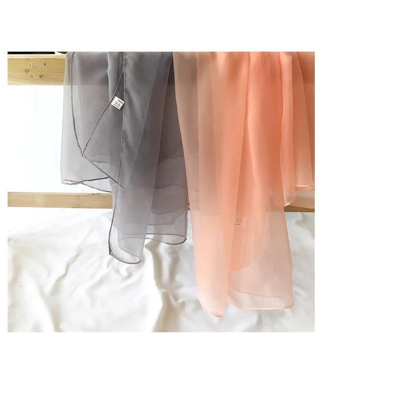 Summer And Spring Sunscreen Beach Scarf Women's Soft Imitation Silk Scarf Korean Design Soft Air Conditioning Scarves