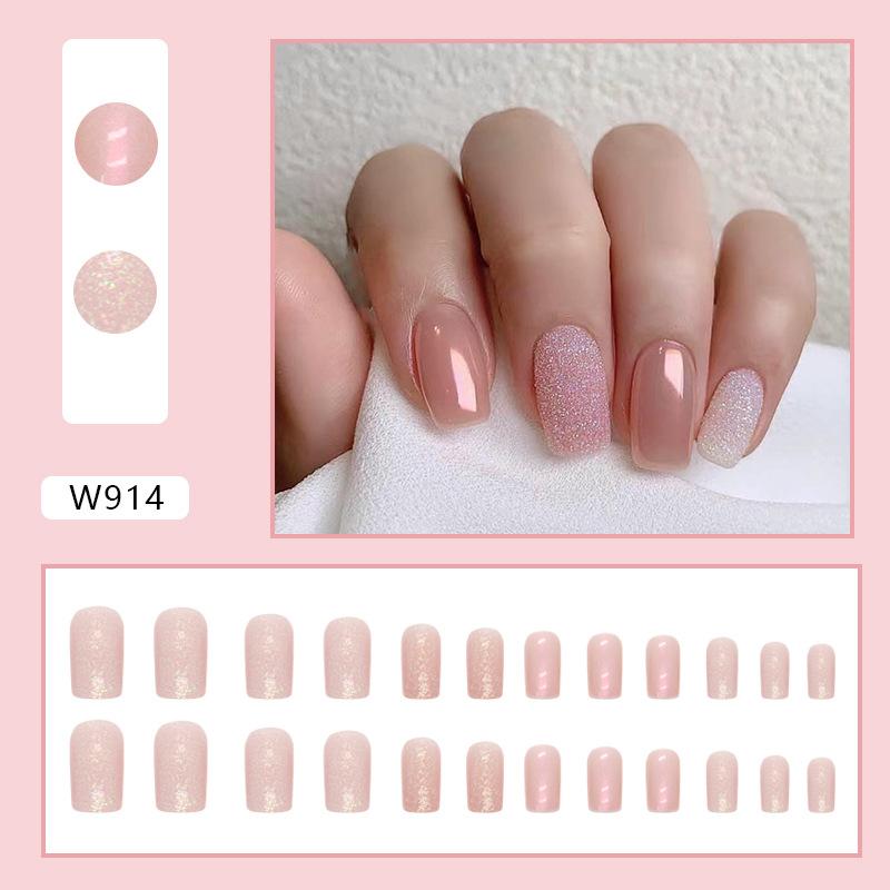 Retro And Elegant Spring And Summer Flower Manicure Fashion European And American Style Almond A Square Nail Piece Finished Product Mixed Batch