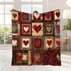 Of A Chic Flannel Blanket Featuring A Patchwork With Rustic Hearts Incredibly Soft