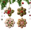 Christmas Hanging Ornaments 2D Snowflake Acrylic Flat Christmas Pendant Xmas Tree Wreath Decorations Home New Year Party Decor