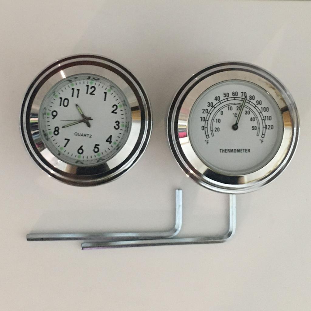 Waterproof Motorcycle Motorbike Clock Or Thermometer Thermo Fit For 7/8" or 1" Handle Bar Harley Honda Yamaha Suzuki Kawasaki