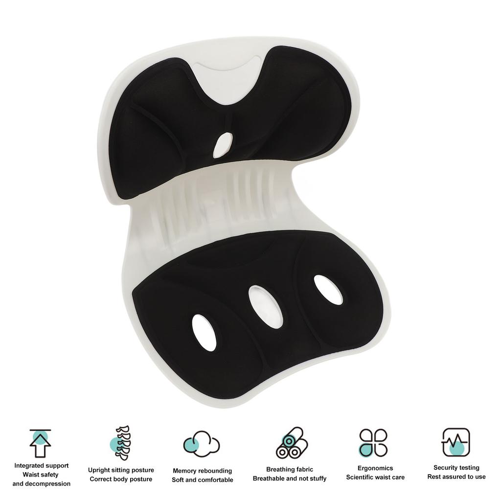 Back and Lumbar Support Breathable Fabric Petal Shaped   Chair Seating Cushion