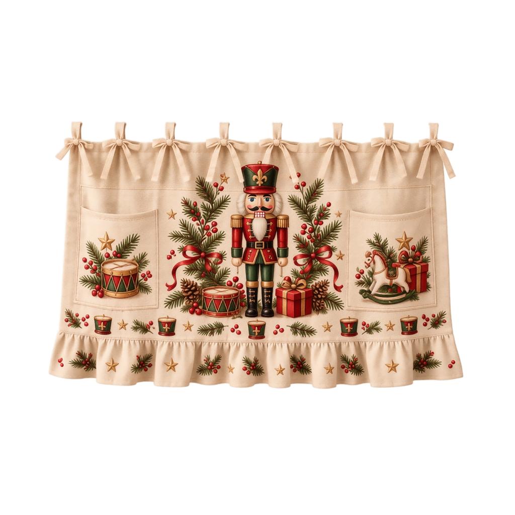 Christmas Kitchen Tie-Waist Half Oven Cover for Holiday Cooking