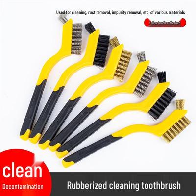 Stainless Steel & Nylon Wire Brush Set for Rust Removal - Mini Toothbrush-Style Cleaning Tool