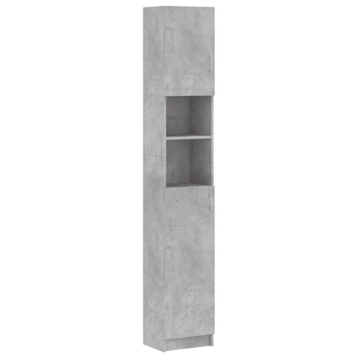 VidaXL Bathroom Cabinet, Storage Unit with Shelf, Tall Bathroom Wall Cabinet for Home Interior, Concrete Grey Wood 802880