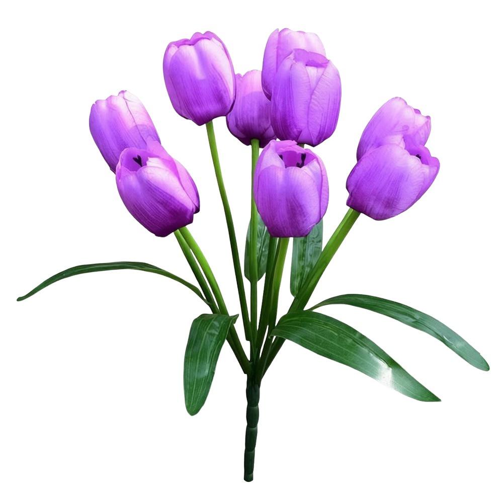 9 Heads Artificial Tulip Bouquet DIY Flower Floral Arrangement Flower Bouquet Realistic Artificial Flowers