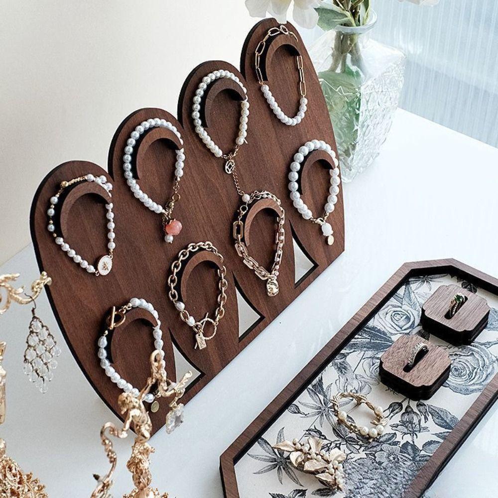 Organizer Necklace Display Stand Wood Jewelry Holder Durable Bracelet Tray  Gift