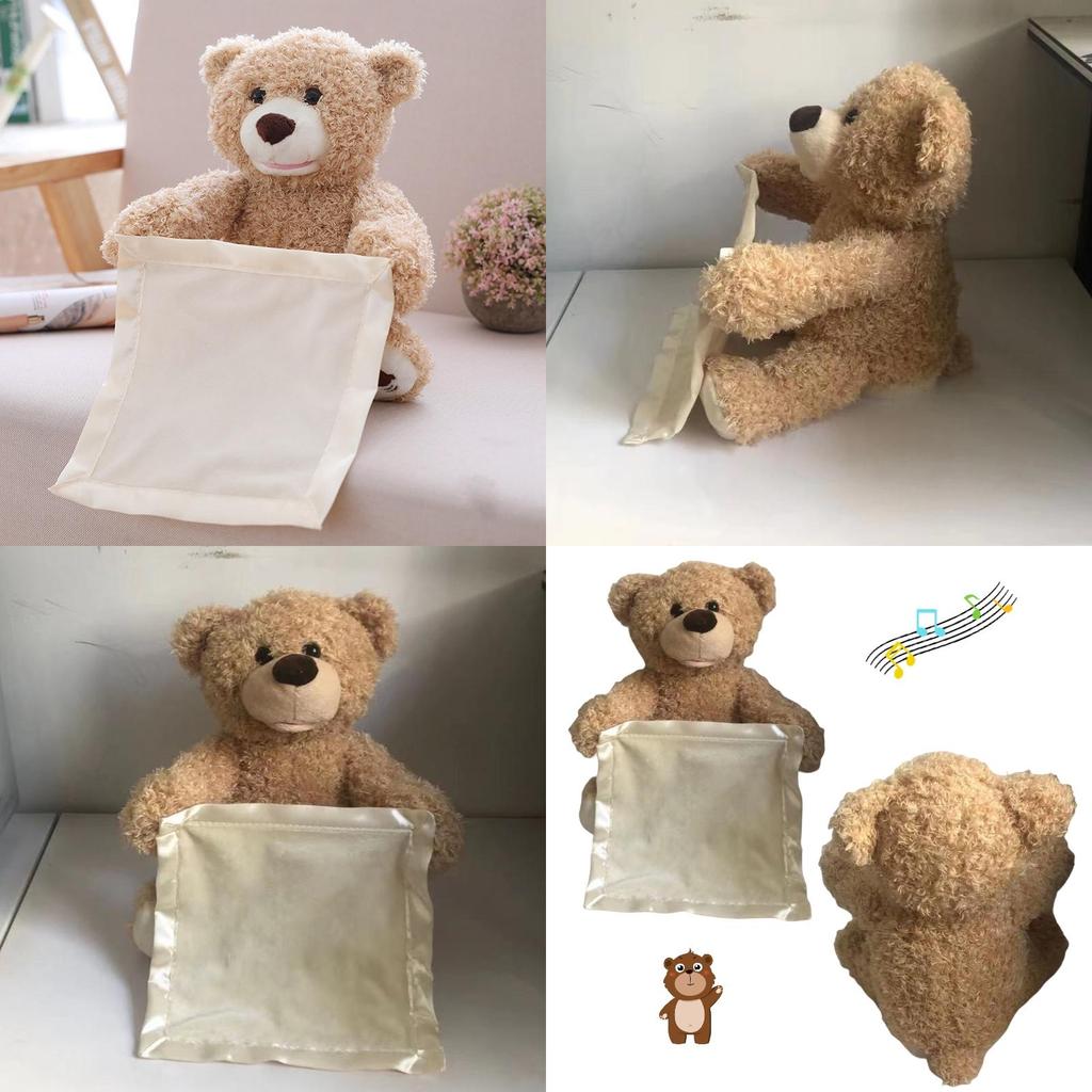 Niedlicher, sprechender Teddybär, 35 cm groß, wiederaufladbar, scheues Gesicht, batteriebetrieben