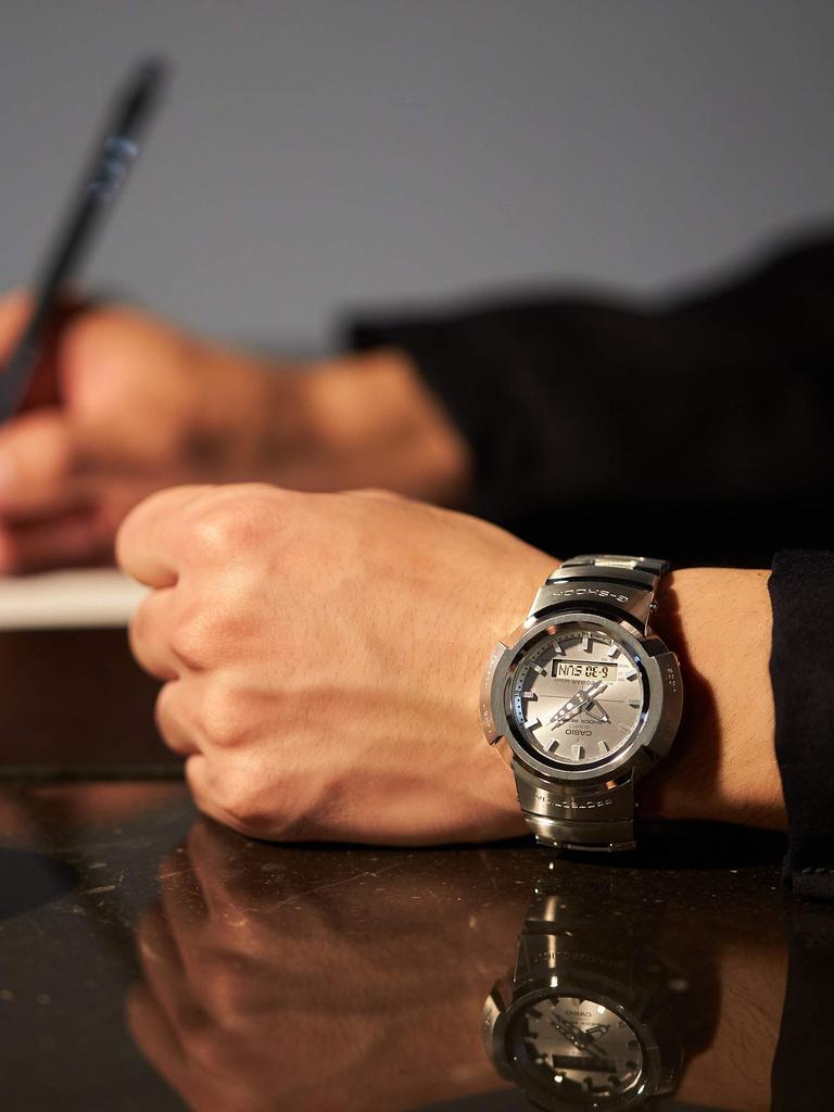 Casio Silver Full Metal Solar Radio Controlled G-Shock AWM-500D-1A8JF Men's Watch,