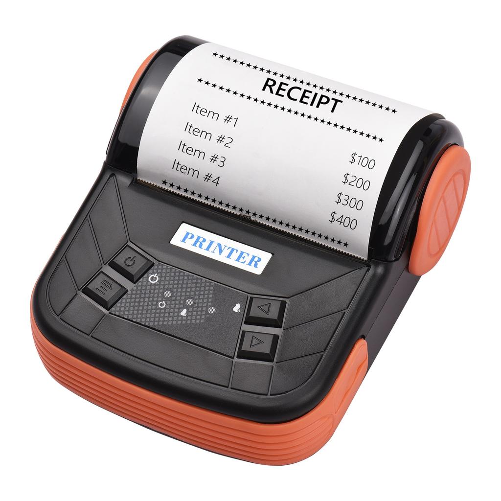 Portable 80mm Receipt Thermal Printer Wireless   Mobile Bill Printer for   System ESC POS Print   for Restaurant Retail Store Orange