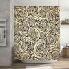 Rustic Vintage Bathroom Decorfloral Print Shower Curtain Set For Home Bath Remodeling Black Rose Cream Fabric Waterproof Shower