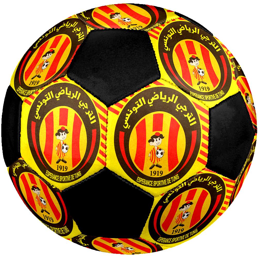 SIZE 5 Espérance de Tunis Soccer Ball Colorful All Ages Machine Stitched PVC Competition Ready Durable High-Bounce