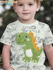 Jungenkleidung Dinosaurier Bunt Cartoon 3D-Druck Jungen-T-Shirt Sommer Kurzarm Oberteile Rundhals Outdoor Freizeit Kinderkleidung