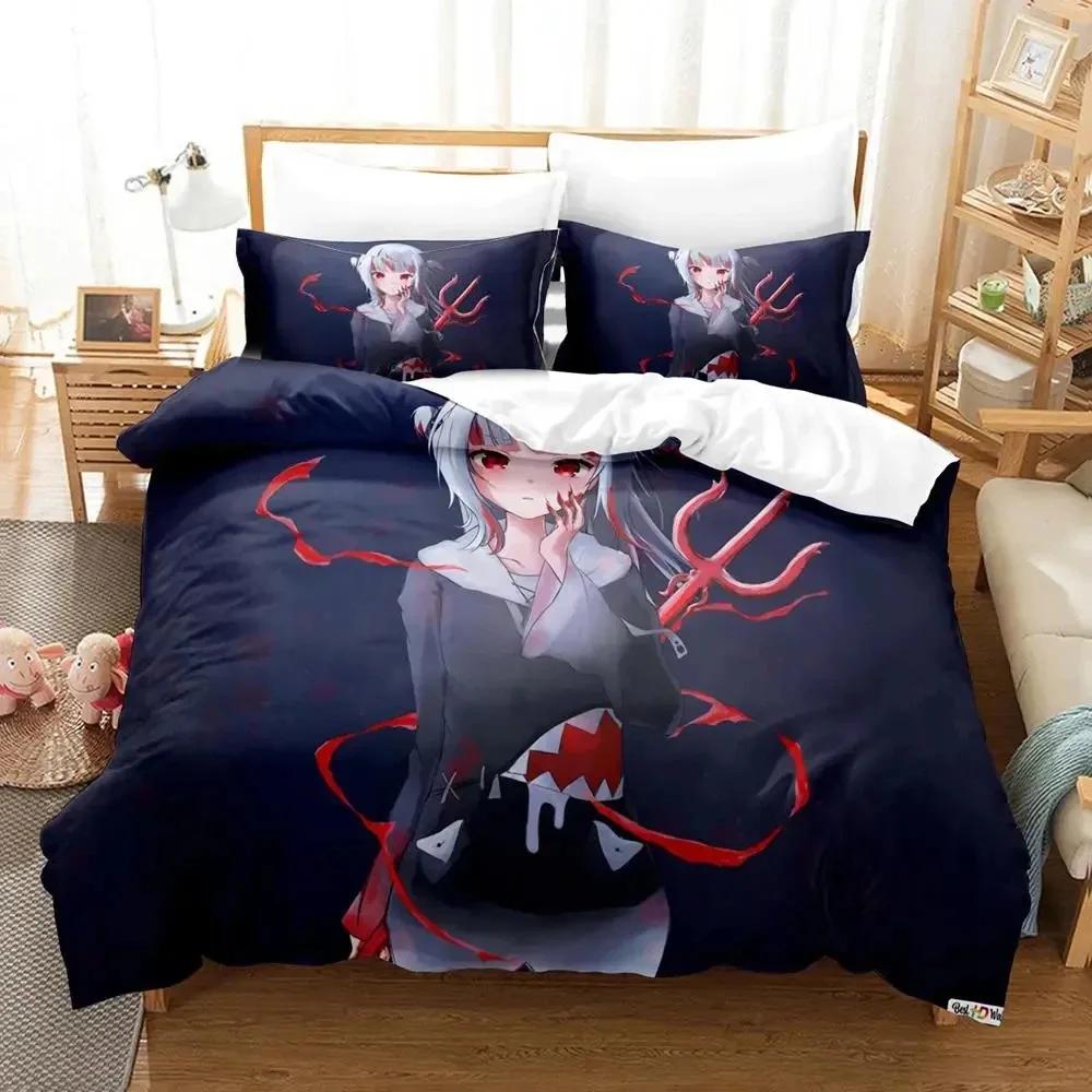 

Gawr Gura Reflect Fanart Holomyth Comfortable Duvet Quilt Cover Pillowcase Bedding Set Children Bedroom Decoration Home Textile 70x133cm 2pcs