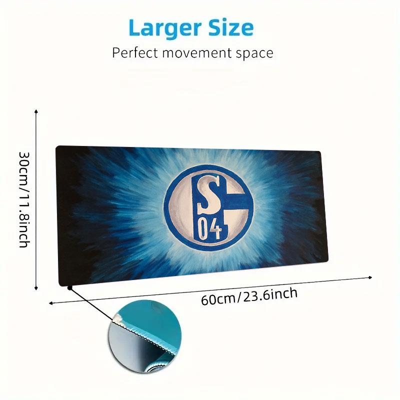 Schalke 04 Fußballverein Mauspads, Große Gaming-Schreibtischmatte, Rutschfestes XXL-Mauspad für Laptop & Tablet, Mini-PC-Spielmatte mit genähten Kanten 30cmx60cm(11.8x23.6inch)