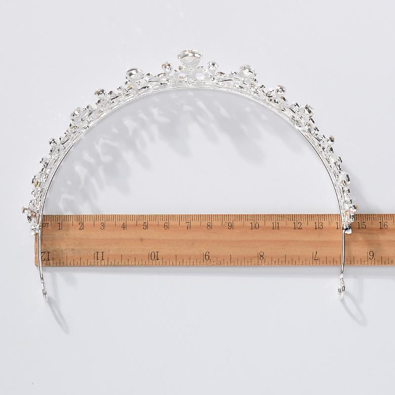 Korean Style Simple Bridal Small Crown Alloy Inlaid Rhinestone Leaf Hair Accessories