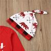 Christmas Newborn Baby Clothes Set Romper Long Pants Beanie Hat