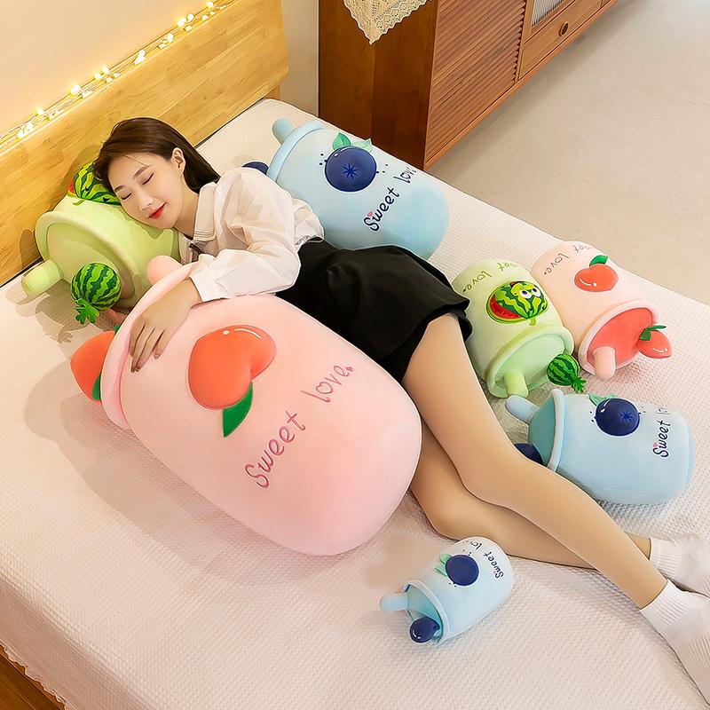 Simulation Milk Tea Cup Throw Pillow Cushion Doll Plush Toy Bubble Tea Ragdoll