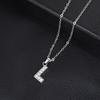 European & American Inlaid Rhinestone English Letter Choker Necklace for Women - Stainless Steel Pendant Jewelry Accessory