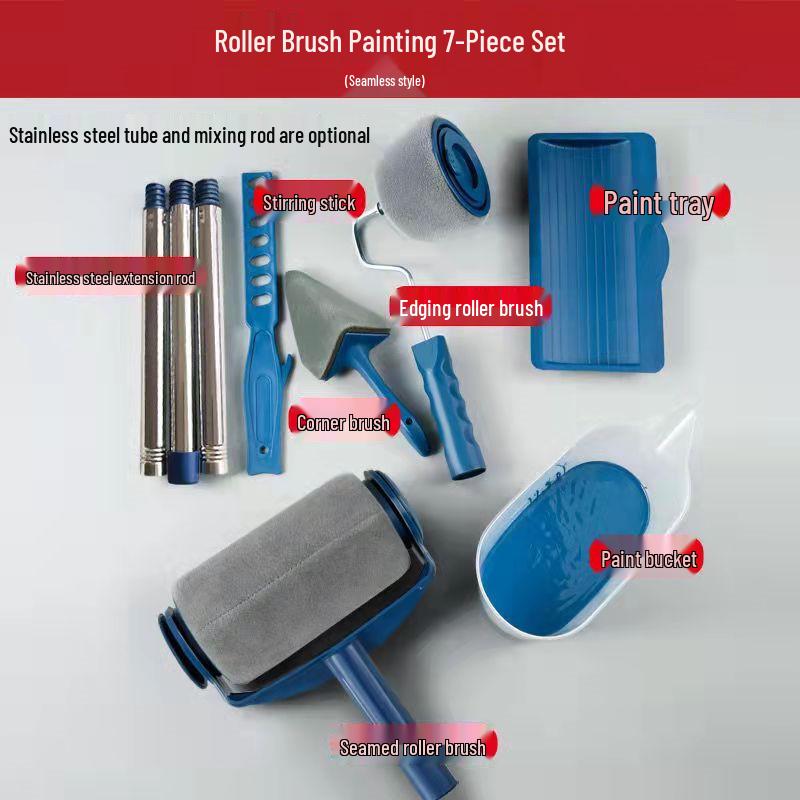 Multi-Function Seamless Paint Brush and Roller Set for Corners