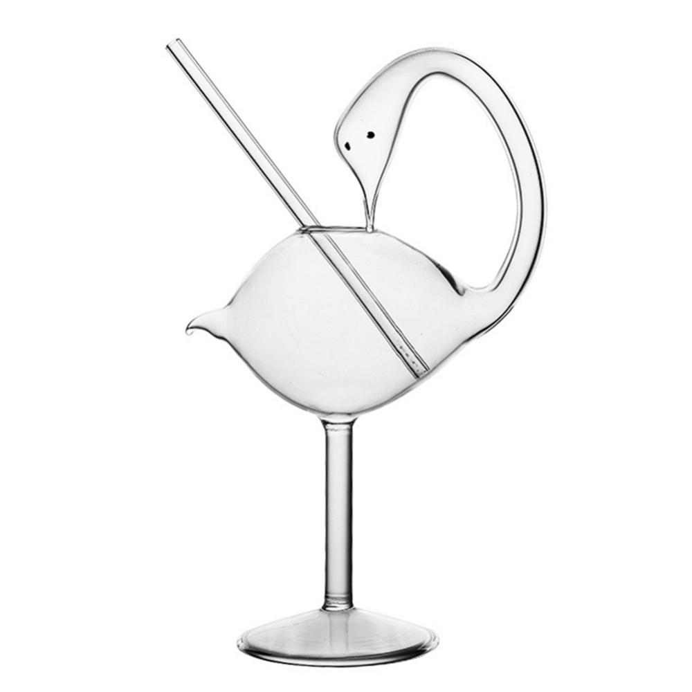 Glass Cup Creative Swanshape Shape Cocktail Goblet Glass Personality Goblet Party Bar Drinking Cup Champagne Wine Juice Cup