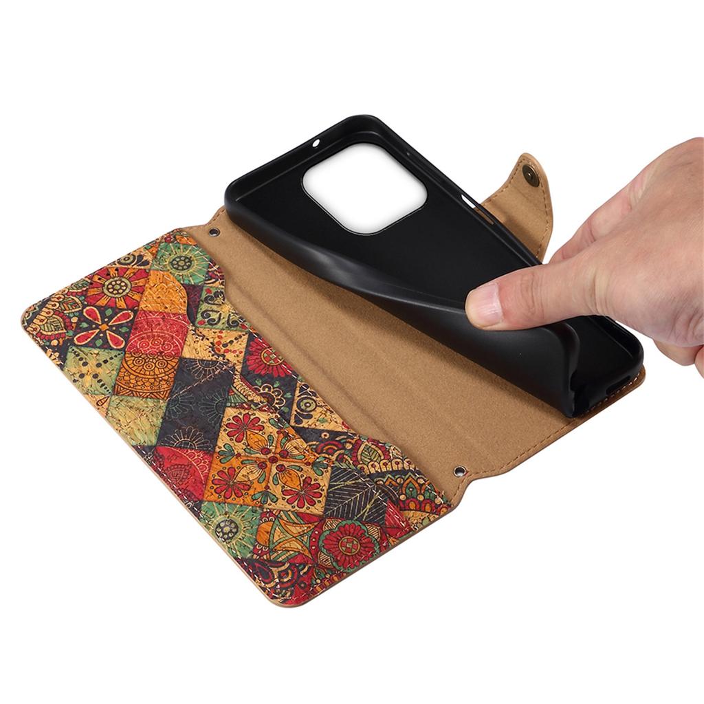 For iPhone 16 Pro Max Case Flower Printing Stand PU Leather Protective Phone Cover