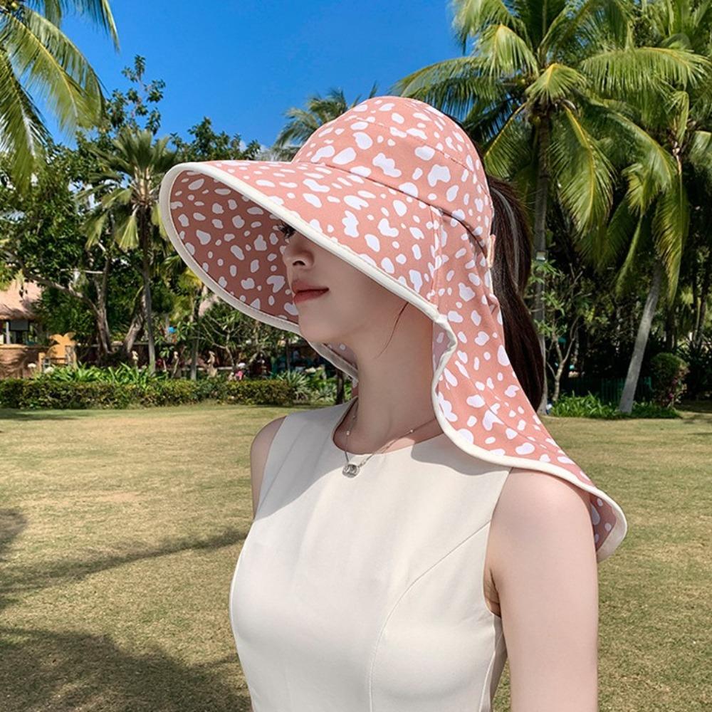 Large Brim Sun Hat Hollow Top Tea Picking Cap Fashion Shawl Hat Women Shawl
