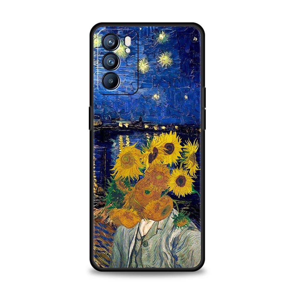Case For Oppo Reno13 Reno12 Reno11 F Reno10 Pro A54 A53 A95 A76 A74 A57 A98 A80 A79 5G A78 4G Cover Van Gogh Starry Night flower