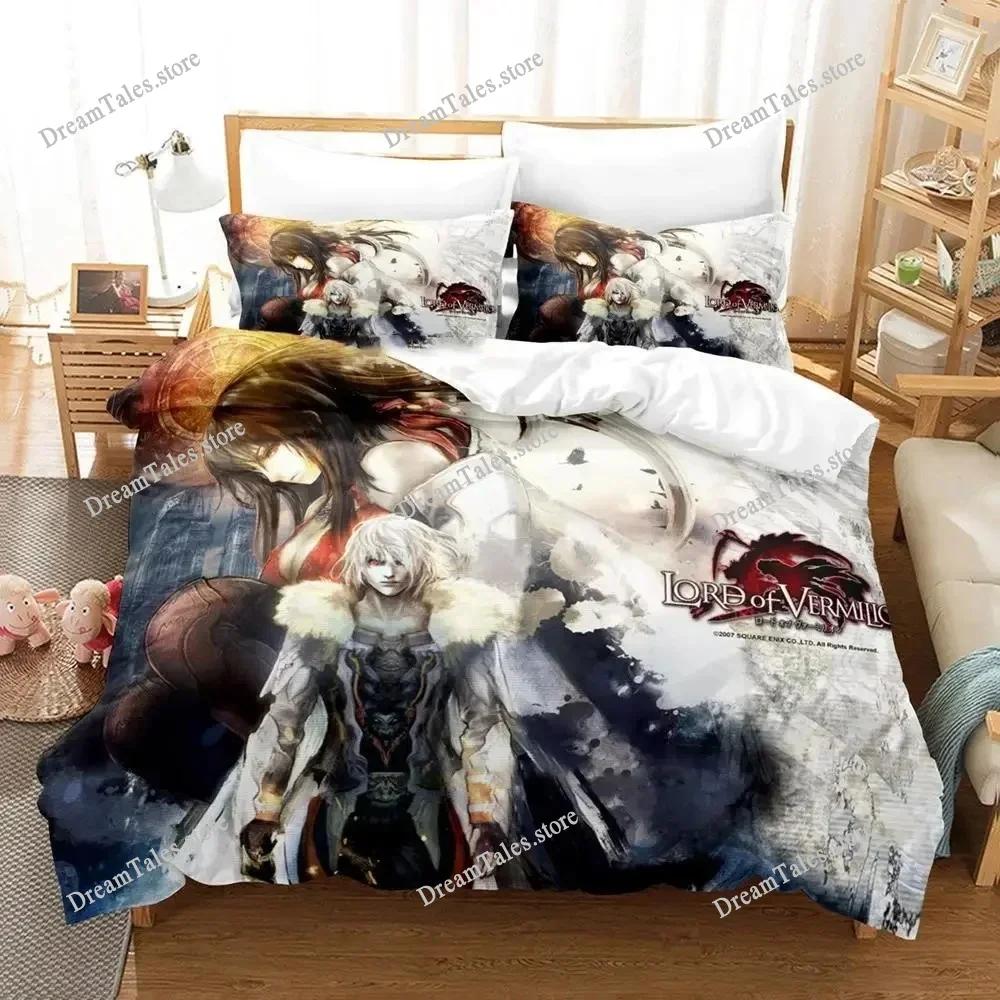 Anime Lord of Vermillion Ložní souprava Chlapci Dívky Velikost Twin Queen Povlak na přikrývku Povlak na polštář Postel Děti Dospělí Domácí textil
