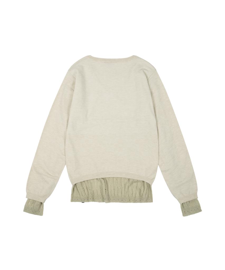 AAKAM Layered V-Neck Knit (Ivory)