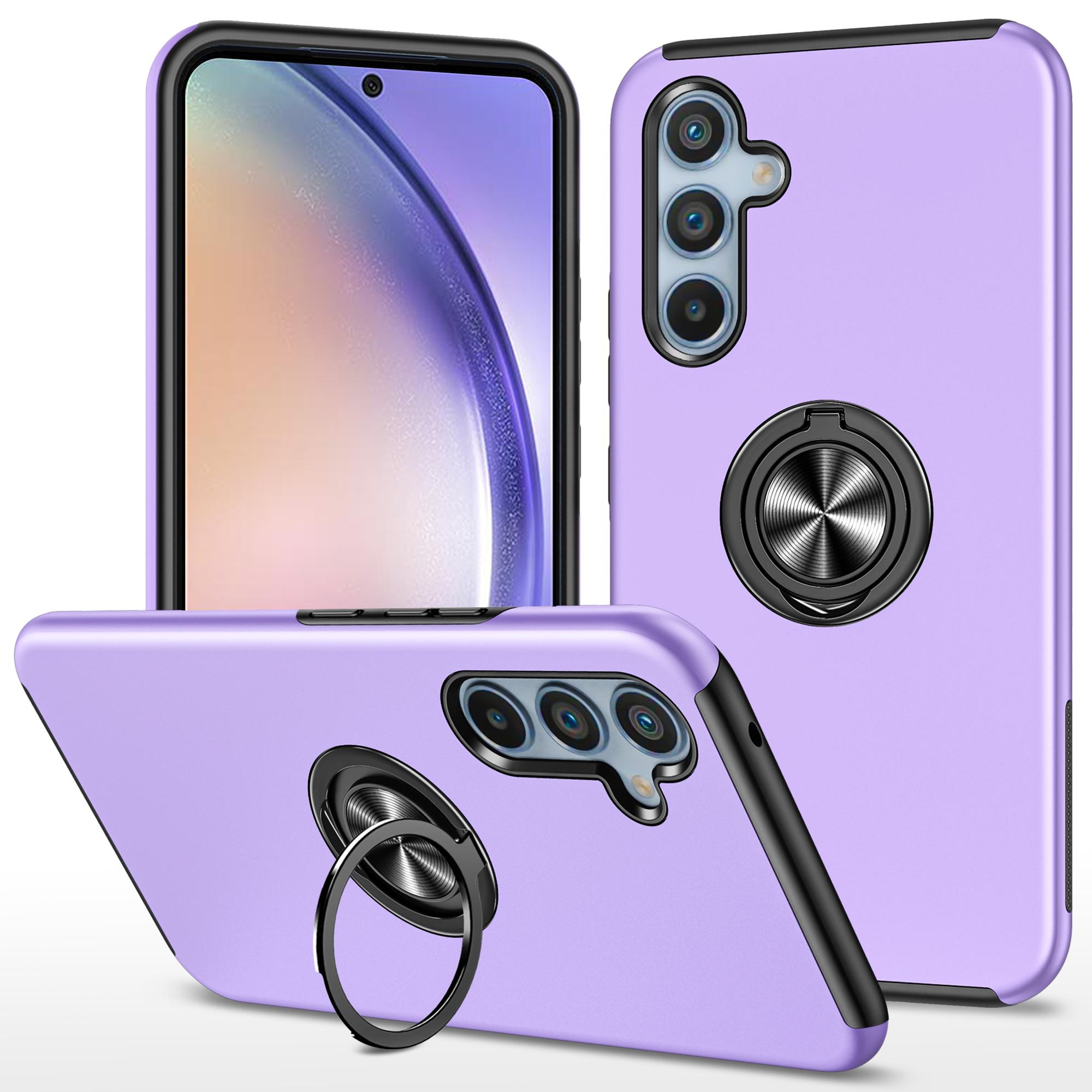

Чохол для Samsung Galaxy A55 5G Slim-Fit PC+TPU Phone Cover with Kickstand Purple